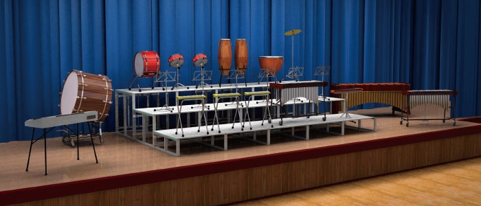 折りたたみ式アルミ製楽器演奏台ステージ