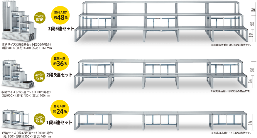 アルミひな壇（集合写真に）の価格｜簡単組み立て・設営ならパックス工業