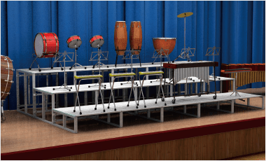 折りたたみ式アルミ製 楽器演奏台ステージ